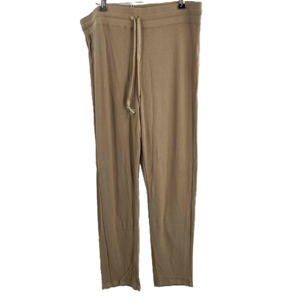 Faherty Womens Legend Rib Knit Riva Pants Lounge Drawstring Nomad XL NEW